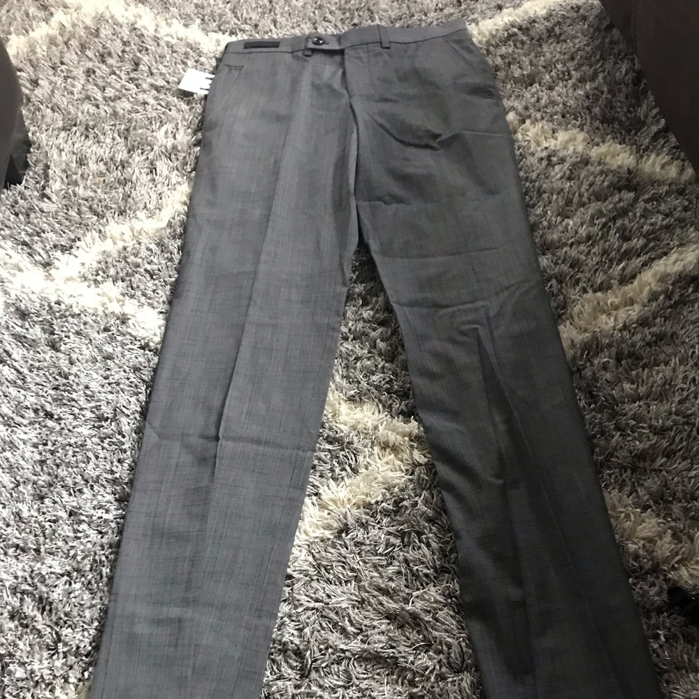 NWT! Ted Baker Flat Front Solid Wool & Cotton Pant